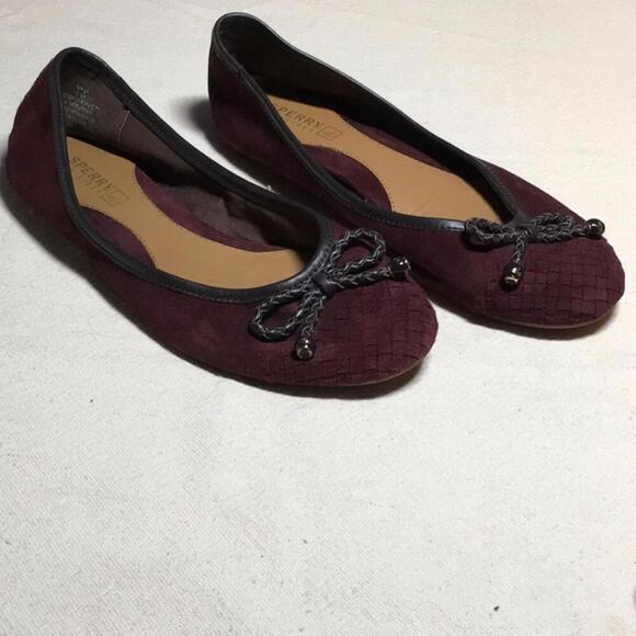 🍁Sperry Top-Sider “MAYA” burgundy ballet flats size 6.5 shoes - Picture 3 of 8